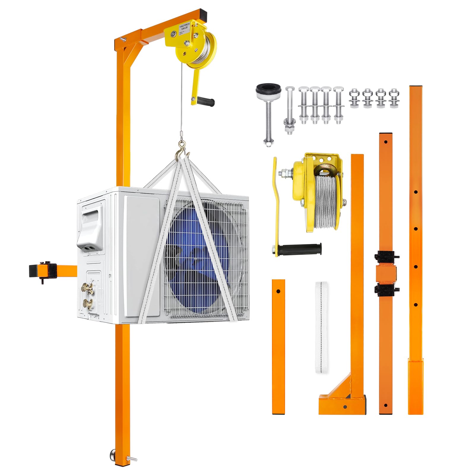 Soporte de grúa para instalación de aire acondicionado en azoteas y fachadas altas