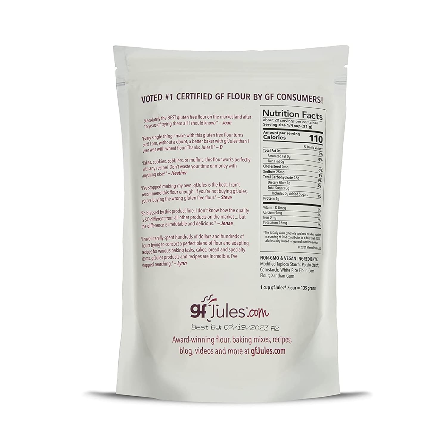 gfJules Certified Gluten Free All Purpose Flour and Bread Mix | No Grit, Non-GMO, Vegan & Kosher | Cup for Cup Baking Alternative to Regular Flour | Voted #1 by Gluten Free & Celiac Consumers