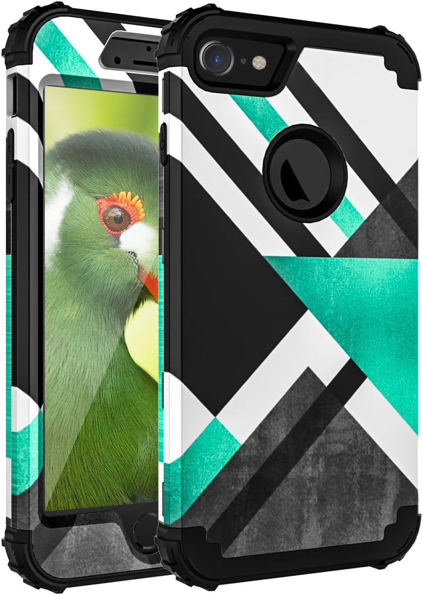 iPhone 6 Case,iPhone 6s Case,OBBCase [Heavy Duty]Three Layer Hybrid Sturdy Armor High Impact Resistant Protective Cover Case For iPhone 6/6s (Only For 4.7"),Marble Green