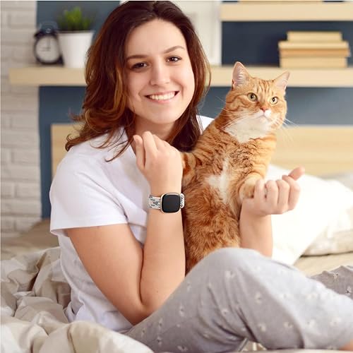 Vista 74 de Maledan Banda elástica trenzada compatible con Fitbit Sense/Versa 3/4 y Sense 2, correa elástica suave para reloj inteligente, accesorio