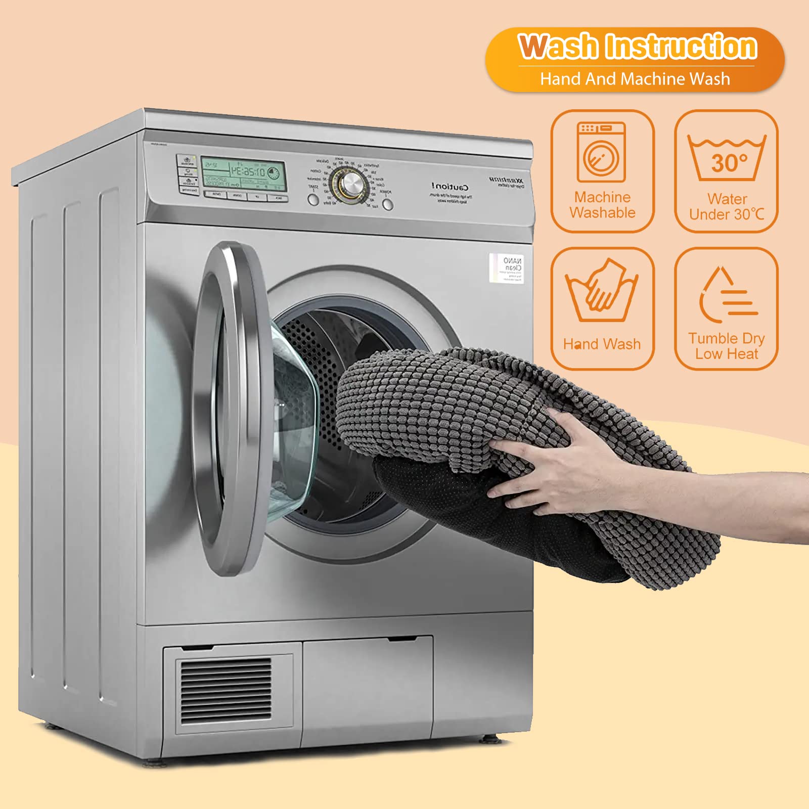 PETCUTE Cuccia Cane Interno,Taglia Piccola,Rotonda Soffice Lavabile Cuccia Gatto con Coperta,Antiscivolo,Cuccia per Gatti Rotonda in Peluche,Cuccia Gatto Cane Fino 12.5kg, Vello di mais-grigio, 50cm