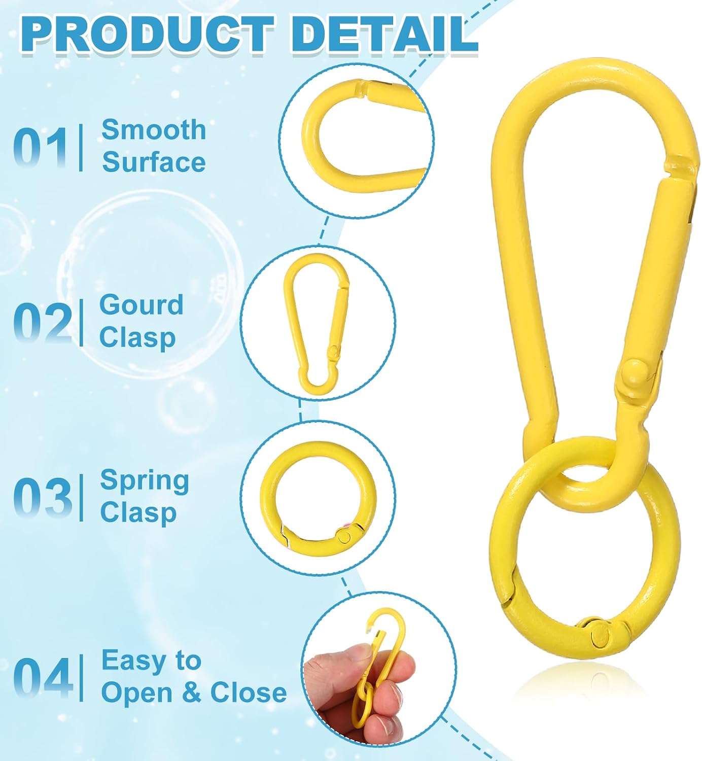 PATIKIL Metal Keychain Clips Set, Small Keychain with O Ring Key Chain Hook for Rock Climbing Hiking Camping Travel Indoor Outdoor Activities image 3