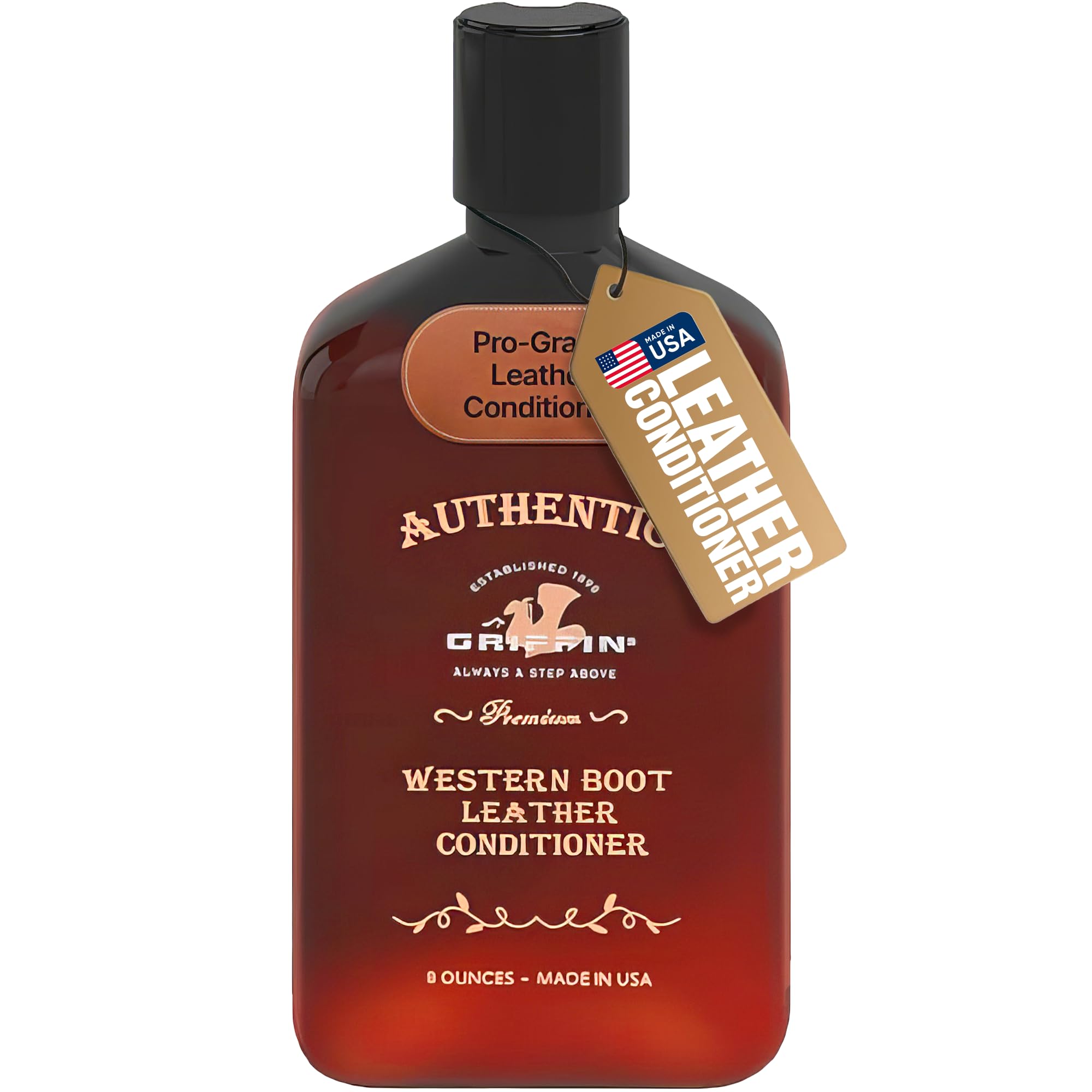 Griffin Leather Boot Conditioner, 8 oz – Deep Conditioning & Moisturizing Formula – Non-Greasy Leather Conditioner for Boots