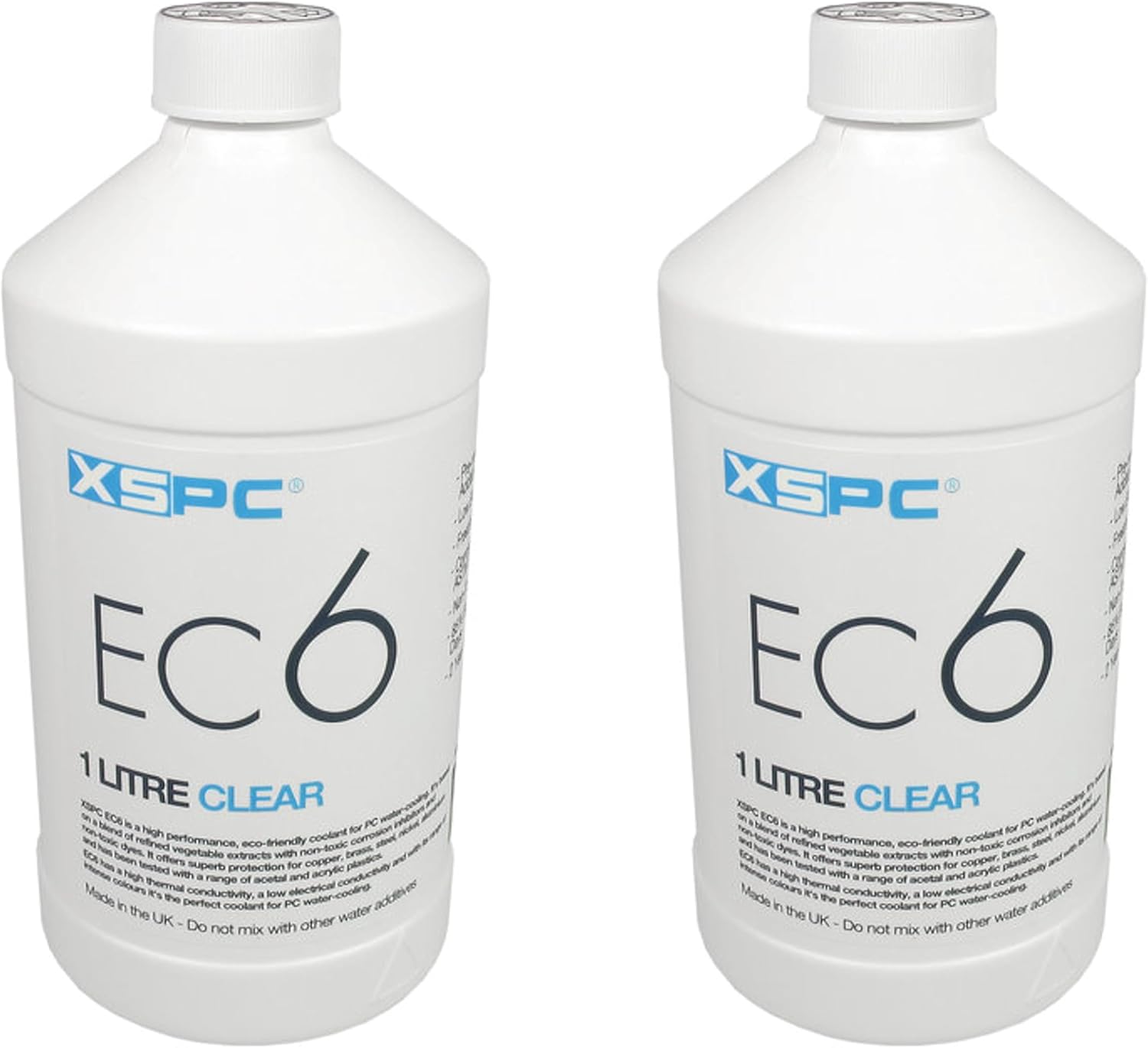 XSPC EC6 High Performance Premix PC Coolant, Translucent, 1000 mL, Blue UV, 2-Pack