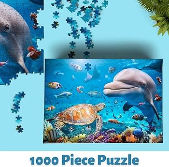 イルカと魚のパズル Amazon | イルカとウミガメ 1000ピース パズル 大人 ティーン