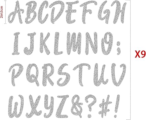 Miniatura 3 de 279 letras termo-adhesivas de 2 pulgadas A-Z de Flock letras de transferencia de letras de Navidad calcomanías de letras de flocado para planchar en