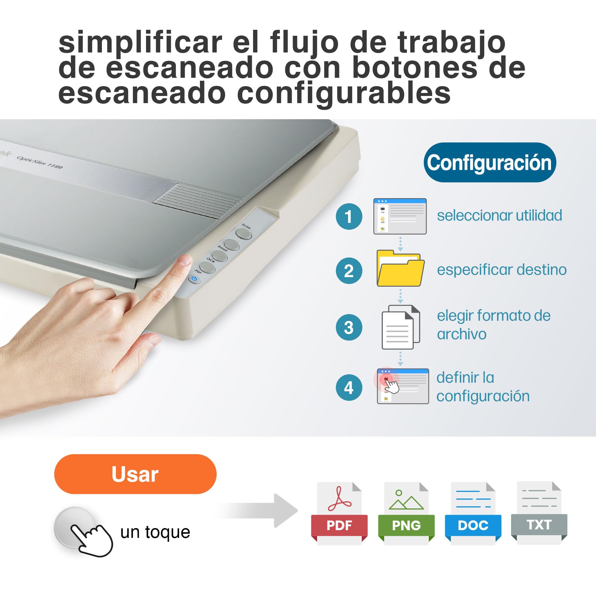 Plustek OS1180 Escáner Plano A3 para Gráficos y Documentos, Escaneo Rápido