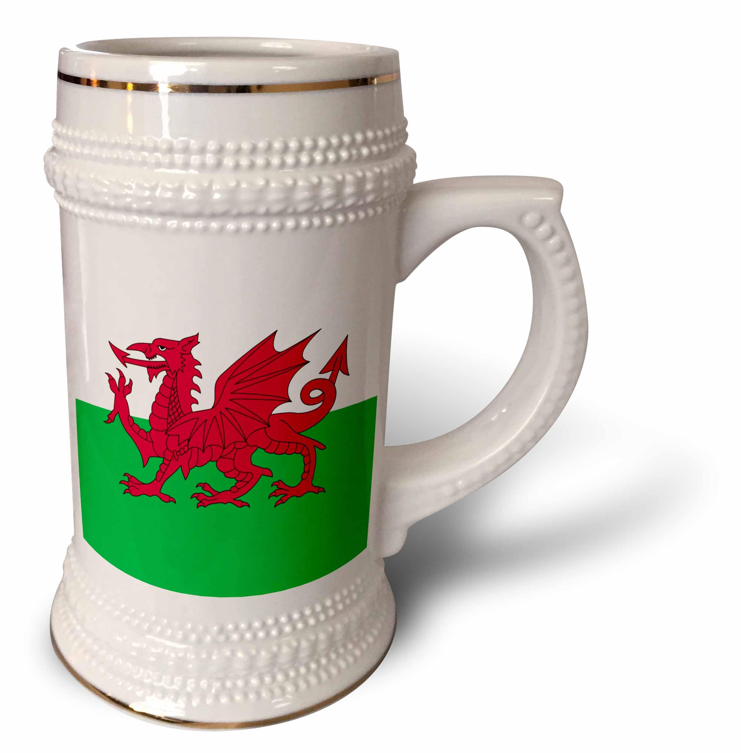 Taza Stein Dragón Rojo galés de cerámica resistente y acabado brillante