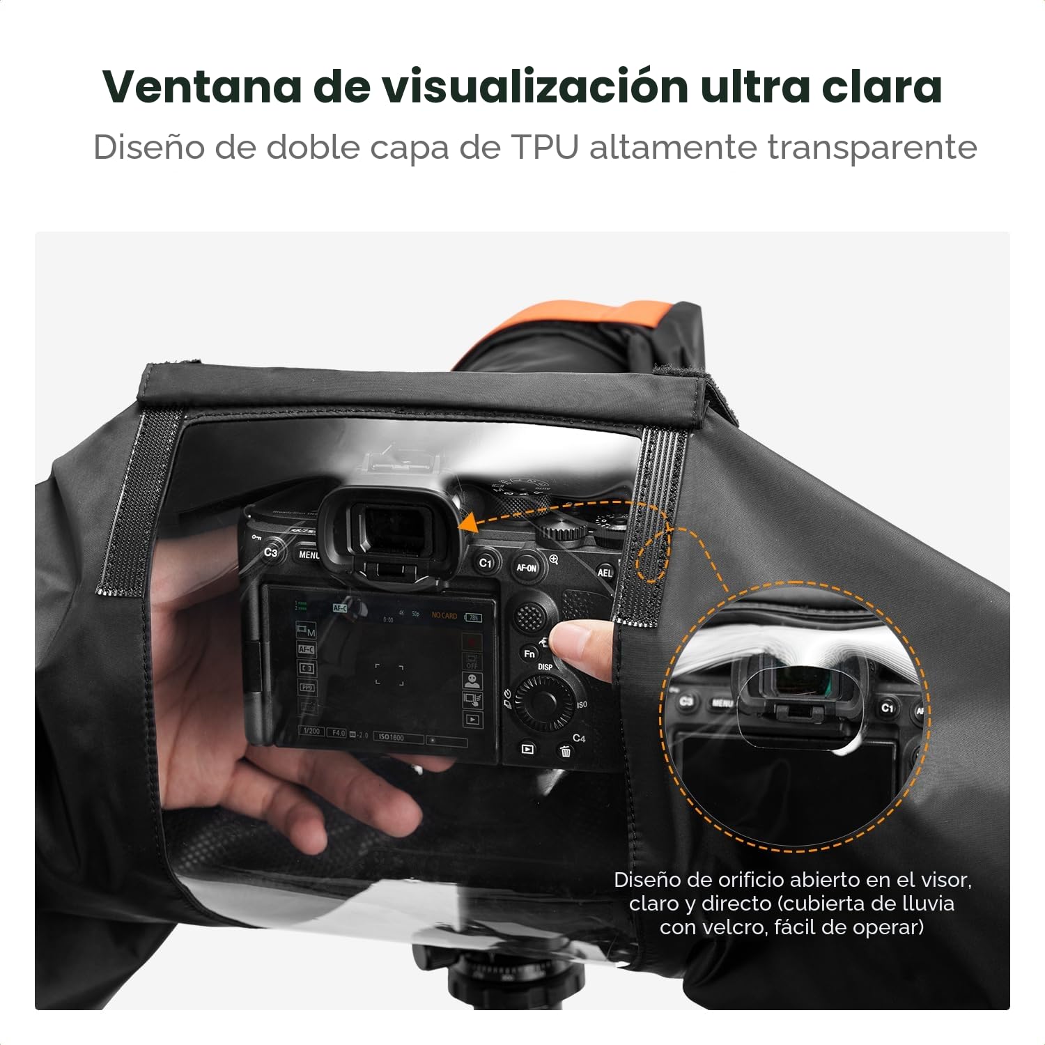 K&F CONCEPT Funda Impermeable para cámara Funda Impermeable para cámara Canon, Nikon, Sony y Otras cámaras Digitales DSLR, para fotografía al Aire Libre