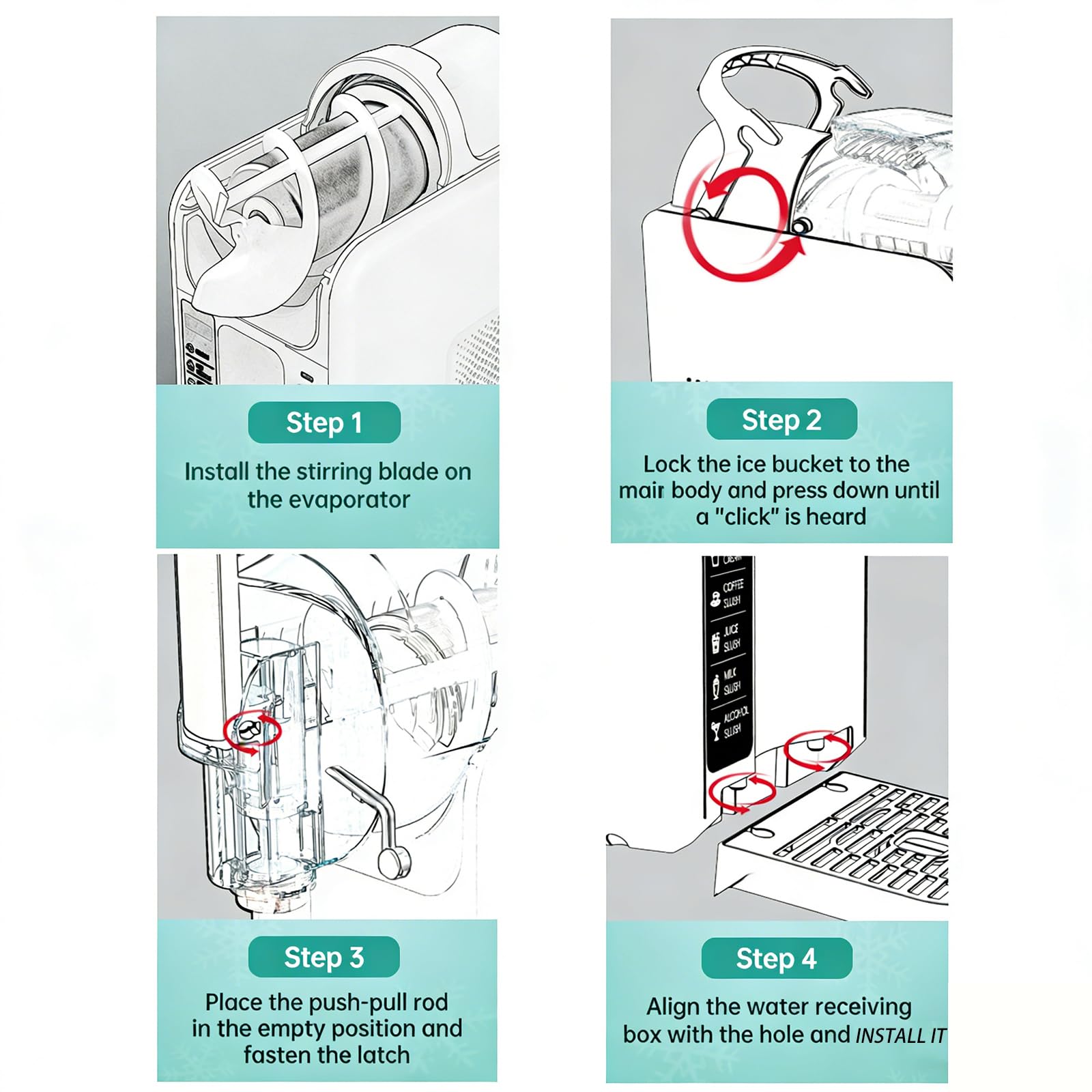 Máquina de granizado, máquina de bebidas congeladas para el hogar, margaritas y frappés, no necesita hielo, cubo de mezcla de 67 onzas, perfecto para fiestas