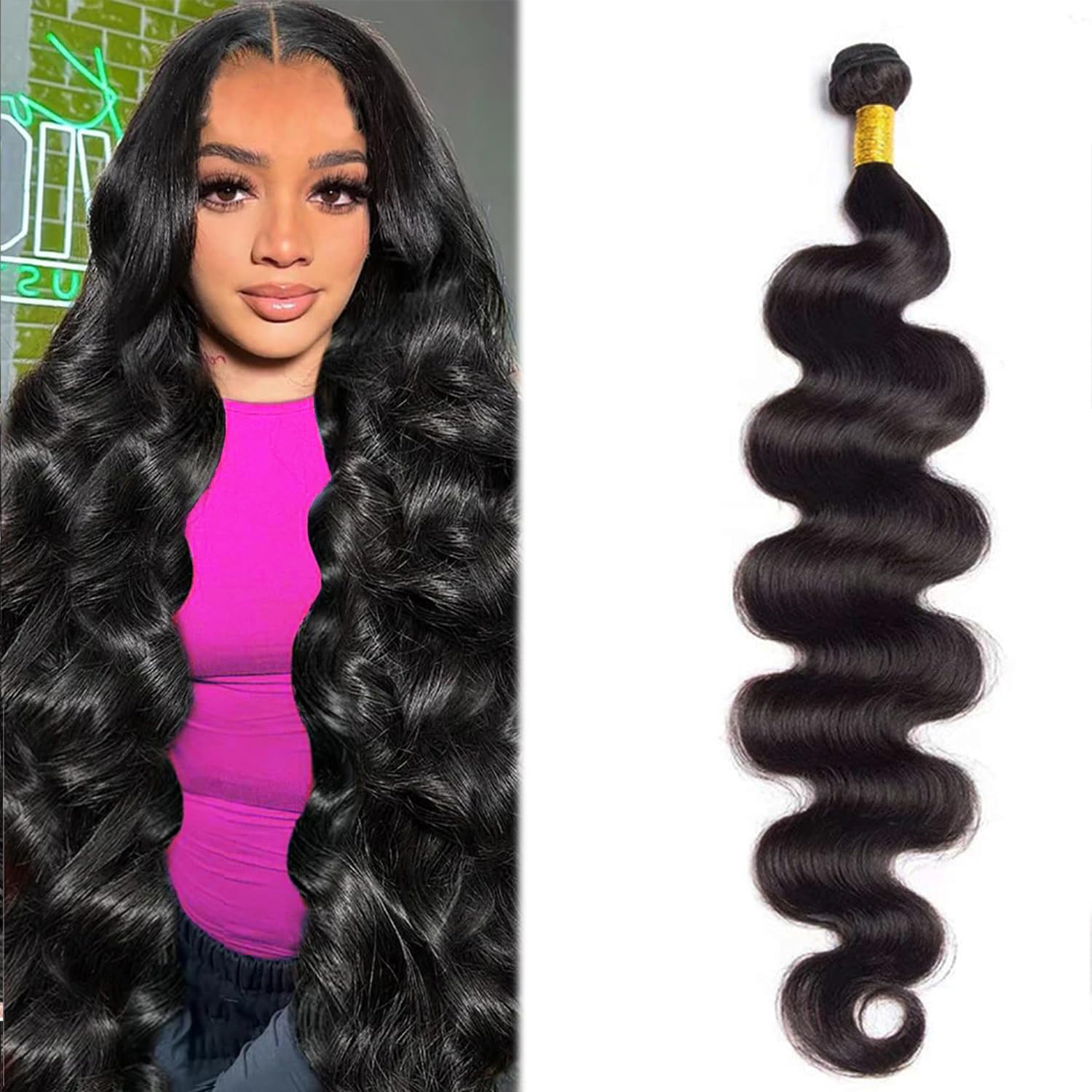 2 bundles of 100 percent human body wave hair . Body Wave Hair | Shop Human Hair Extensions & Hair Weave  main image 2