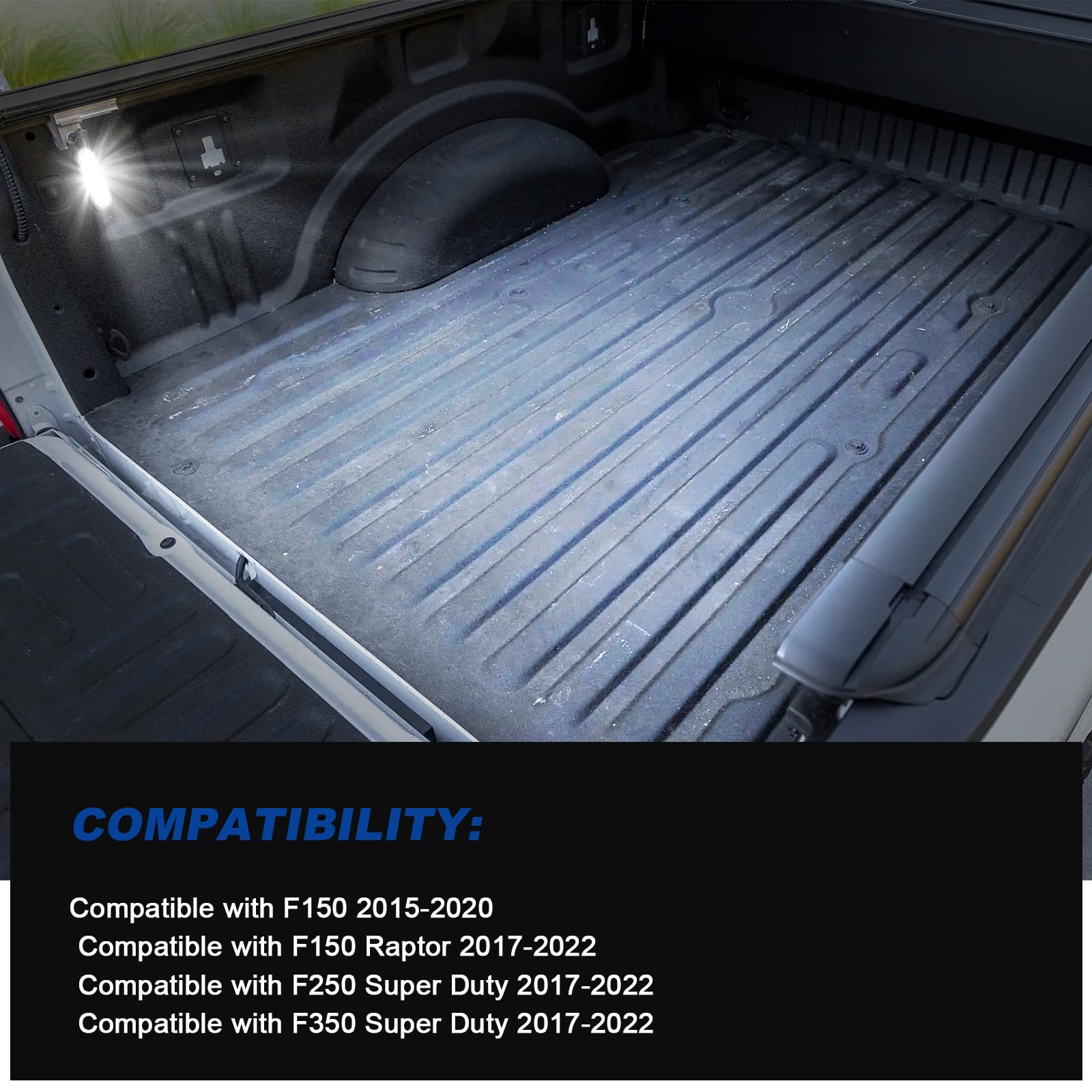Luz LED de carga para cama compatible con F150 2015-2020 F150 Rap-tor 2017-2022 F250 Super Duty 2017-2022 F350 Super Duty 2017-2022