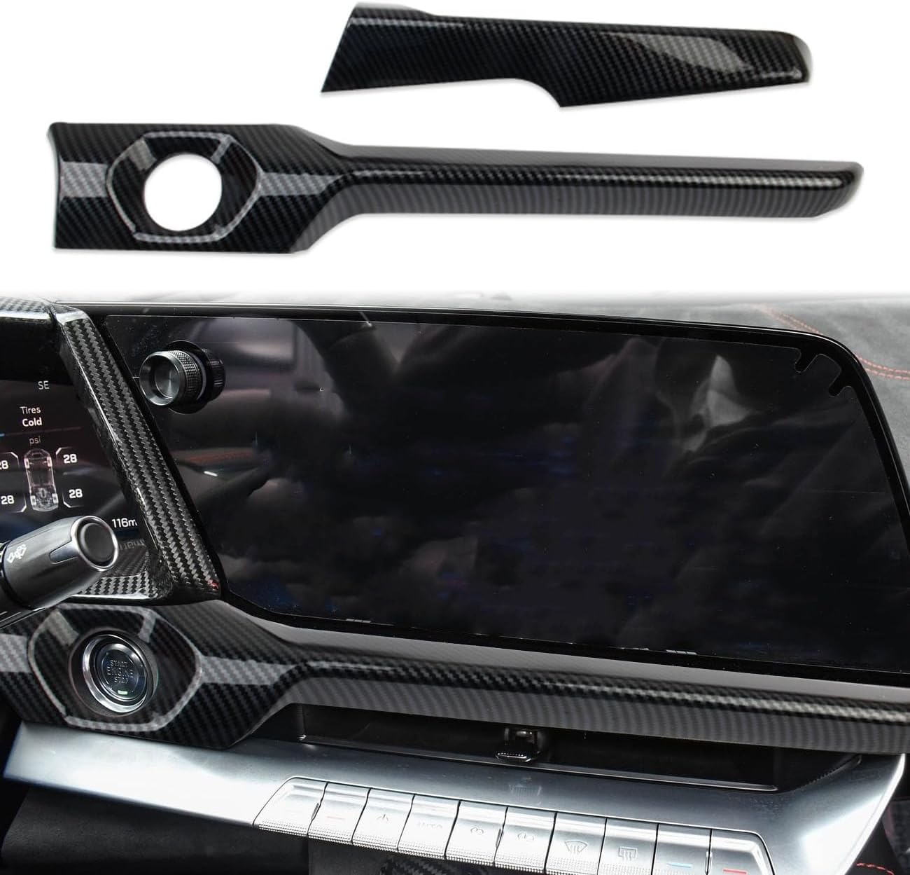 crosselec Carbon Fiber Style Interior Center Console Dashboard Panel Vent Cover Trims Decoration Accessories for Chevrolet Corvette C8 2026