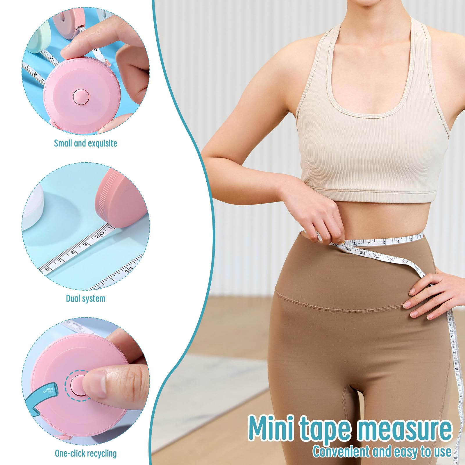 Set di 2 goniometri scuola fisioterapia con 4 metro a nastro angolo 360 ° coltello trasparente strumento pieghevole righello misuratore di gradi per misurare lunghezza petto vita