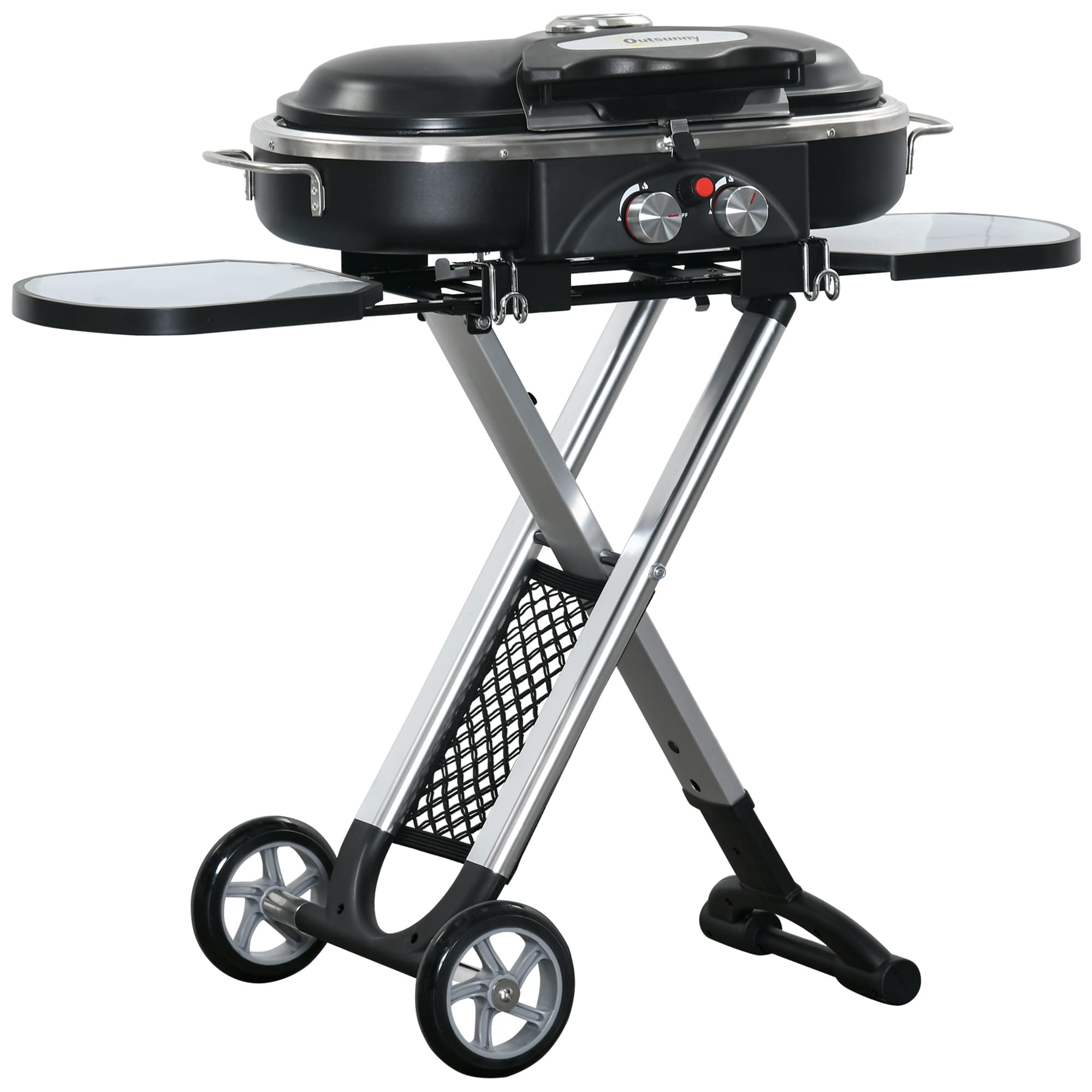 Barbecue A Gas Landmann 12375FT - 49x38cm, Nero, 5.5kW, Per 8 Persone, Con Ripiani Laterali - Foto 2