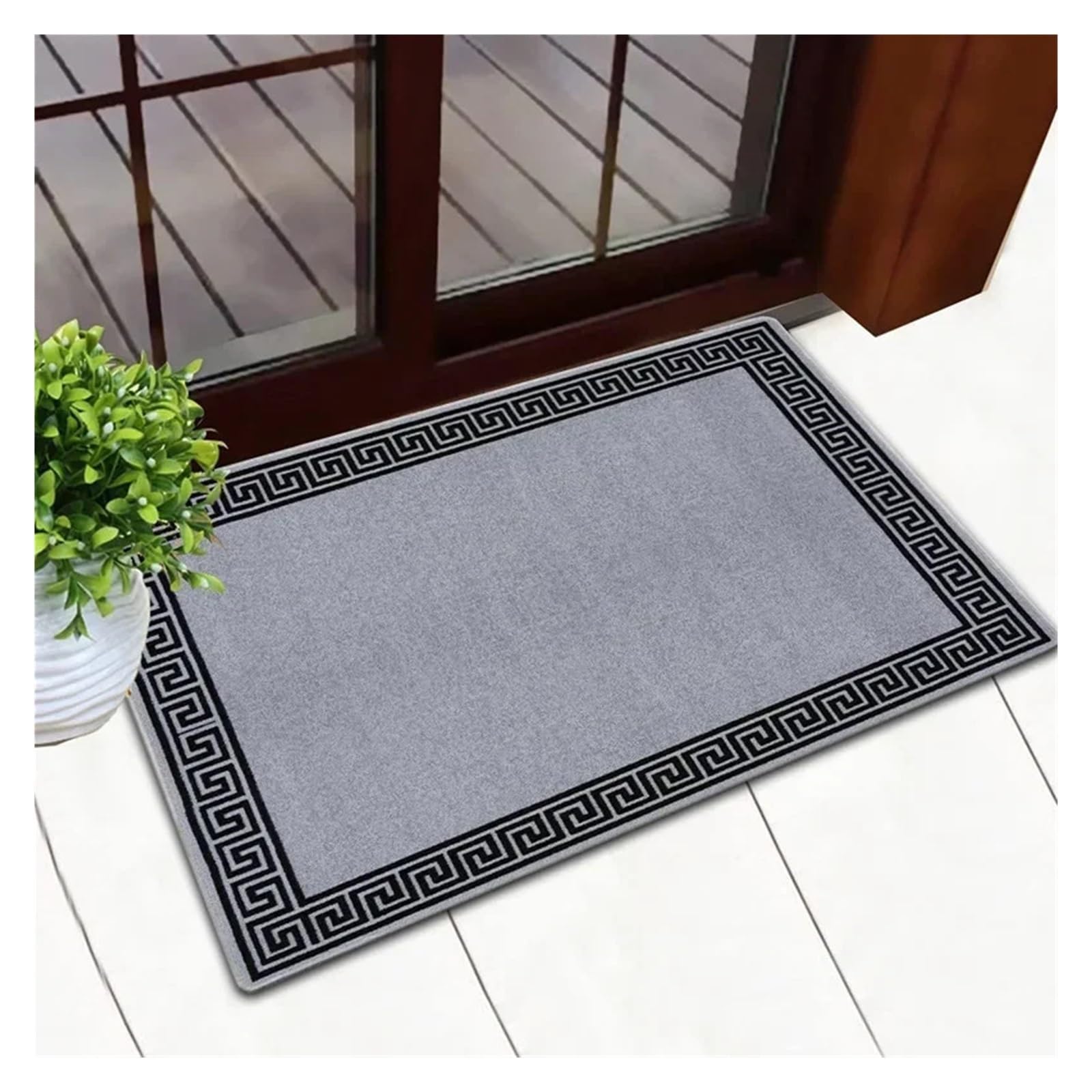 Paillasson d'intérieur antidérapant lavable pour entrée de maison et tapis de cuisine gris