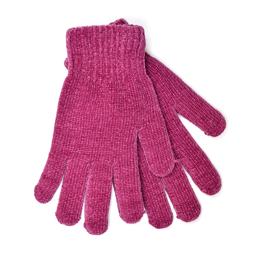 Ladies Chenille Gloves GL859 Berry