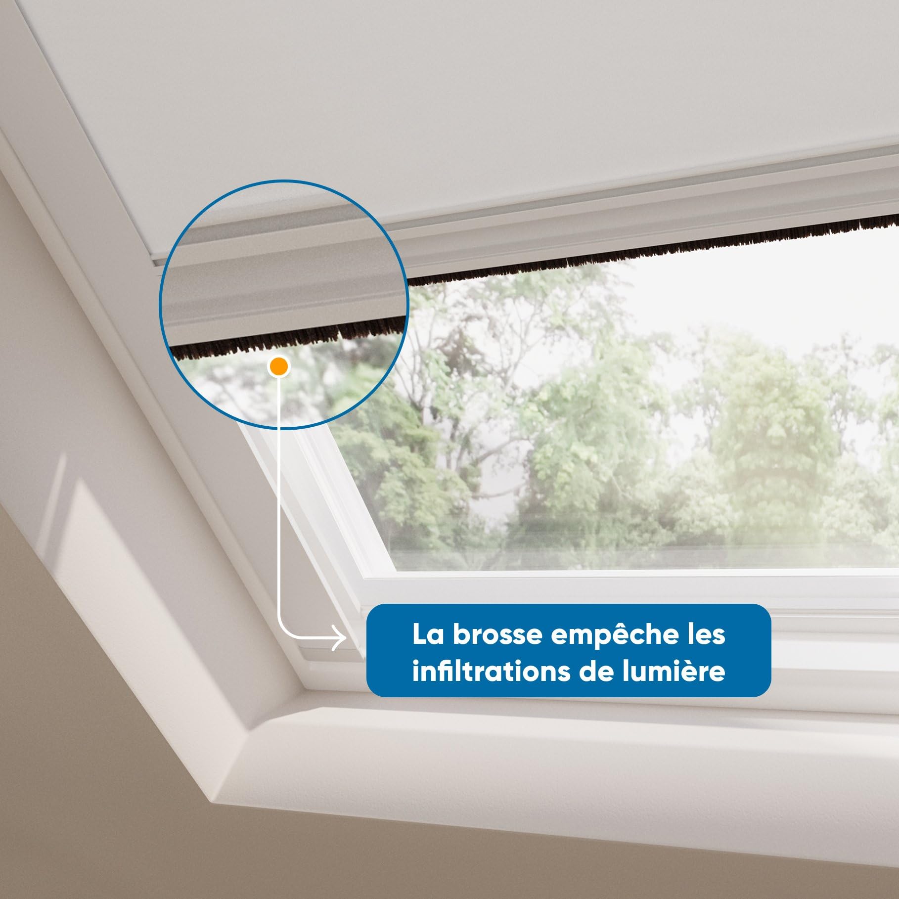DTCH® Store de fenêtre de Toit - Occultant - Blanc - Compatible avec Velux: CK01