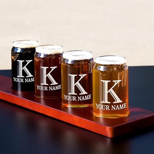 Miniatura 4 de Juego de 4 vasos personalizados con monograma de letra inicial K grabada de 5 onzas grabada a medida para mujeres inauguración de la casa y bodas