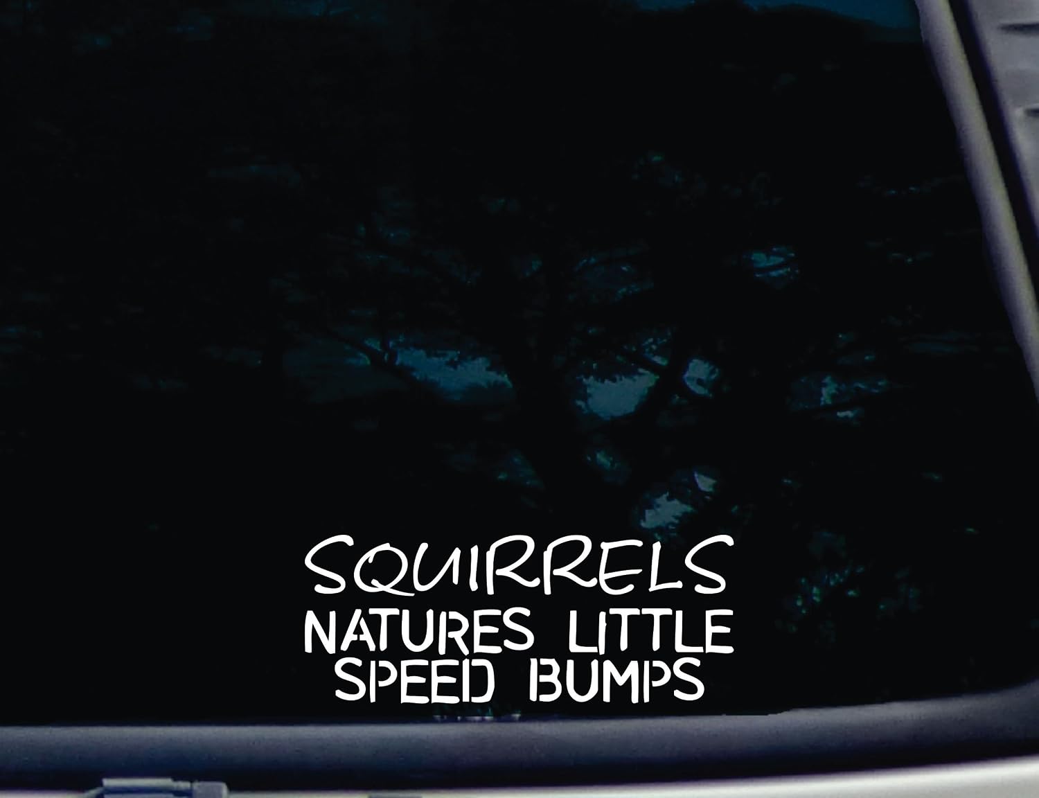SQUIRRELS Natures Little Speed Bumps - 7" x 2 3/4" die cut vinyl decal for window, car, truck, tool box, virtually any hard, smooth surface