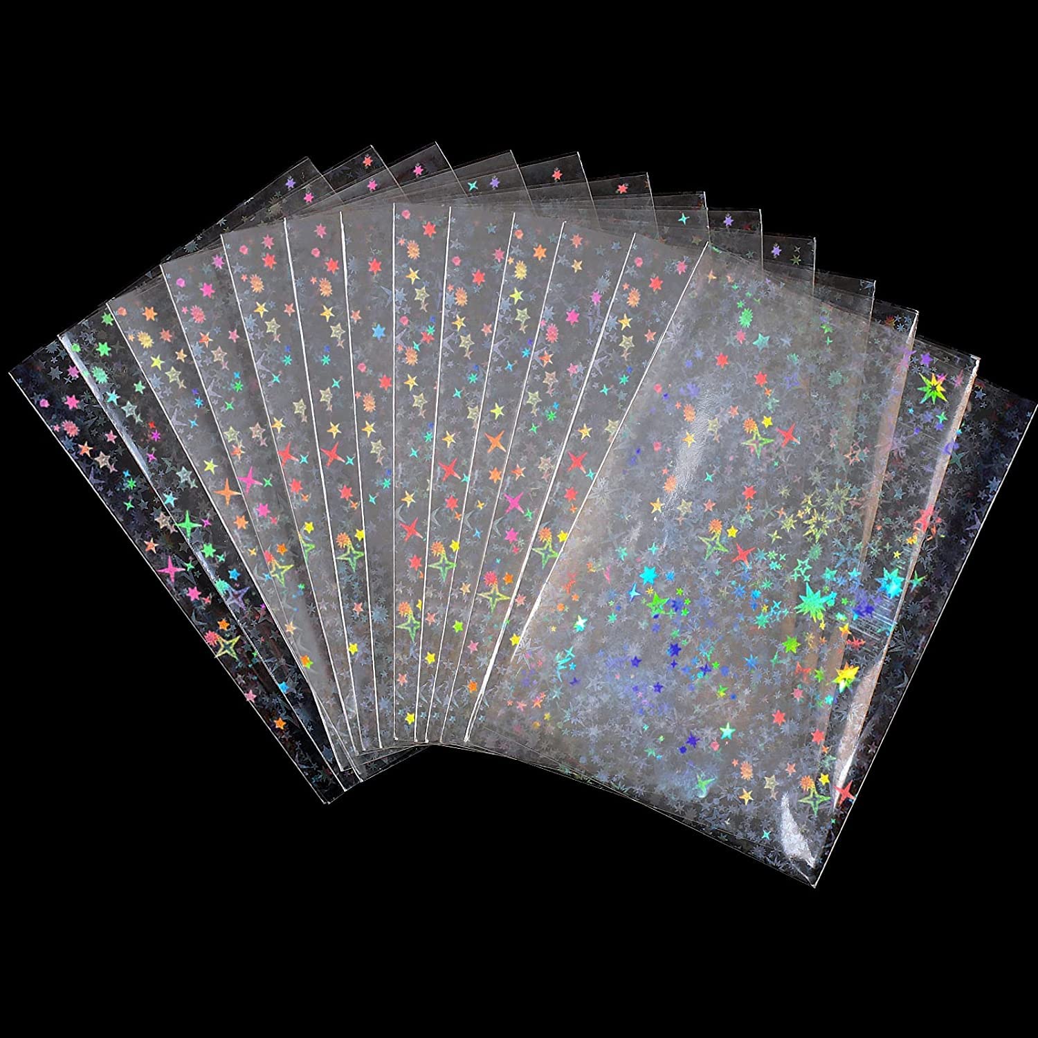 Careflection 20 Pieces Random Holographic Flashing Card Sleeves