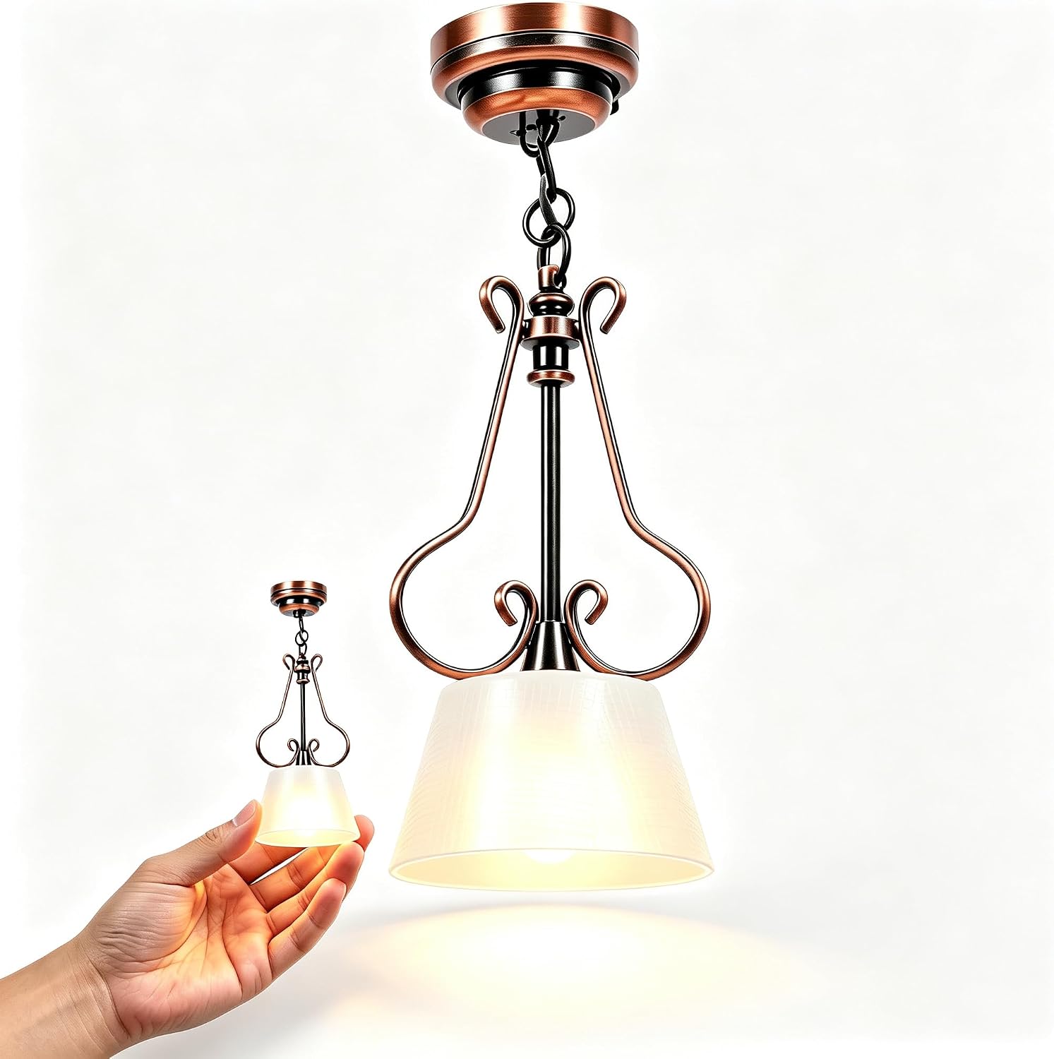 Toyvian Miniature Pendant Light, 1:12 Scale Dollhouse Ceiling Fixture