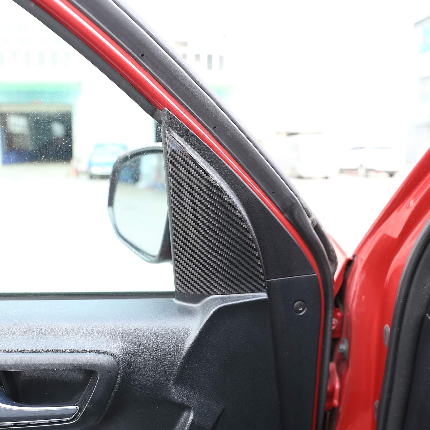 for Toyota Tacoma 2015 2016 2017 2018 2019 2020 2021 2022 2023 Soft Carbon Fiber 3D Sticker Car A-Pillar Interior Sticker Car Accessories (Black Carbon Fiber)