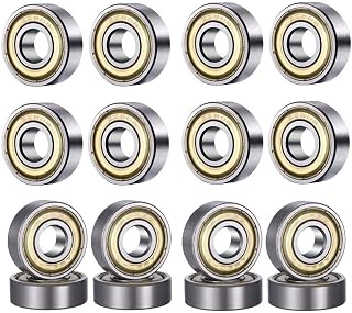 608 ZZ Ball Bearings(10PCS), 608ZZ Metal Double Shielded Miniature Deep Groove Skateboard Ball Bearings (8mm x 22mm x 7mm)