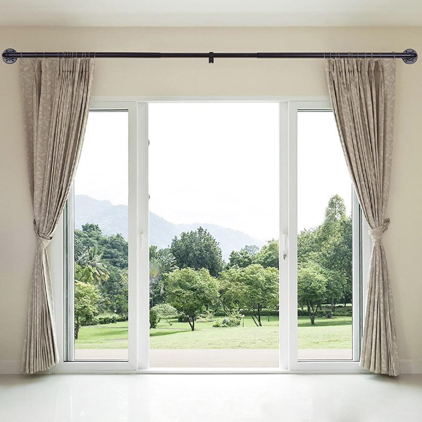 Modernes Design Verstellbare Gardinenstange,einfach Zu Installierende Duschvorhangstange,Teleskopstange, Vitragestange Ausziehbar,Robuste Spannstange,für Außenbereich(Size:28-48in)