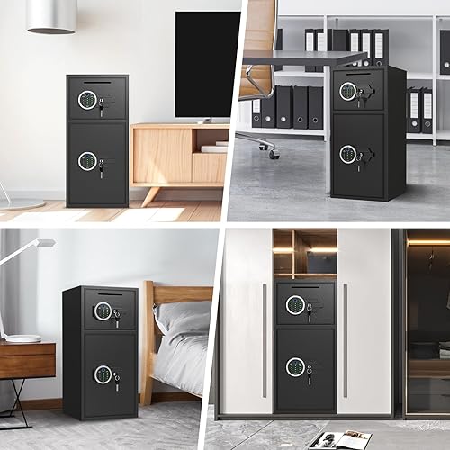 Miniatura 8 de Caja de seguridad para el hogar extra grande de 6.0 pies cúbicos a prueba de fuego e impermeable, caja de seguridad biométrica para el hogar