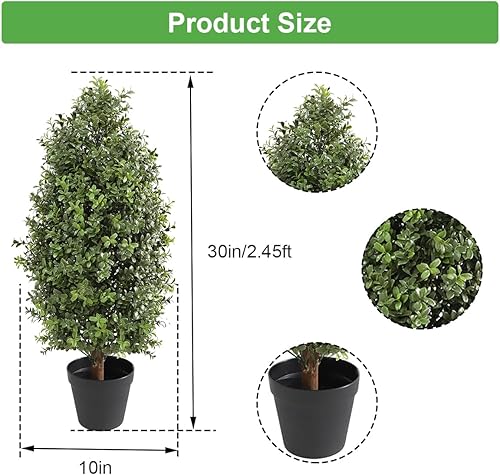 Miniatura 8 de Árboles de bola topiaria de cedro artificial de 21.7 pulgadas de alto, plantas artificiales en maceta, arbustos artificiales, árboles en maceta,
