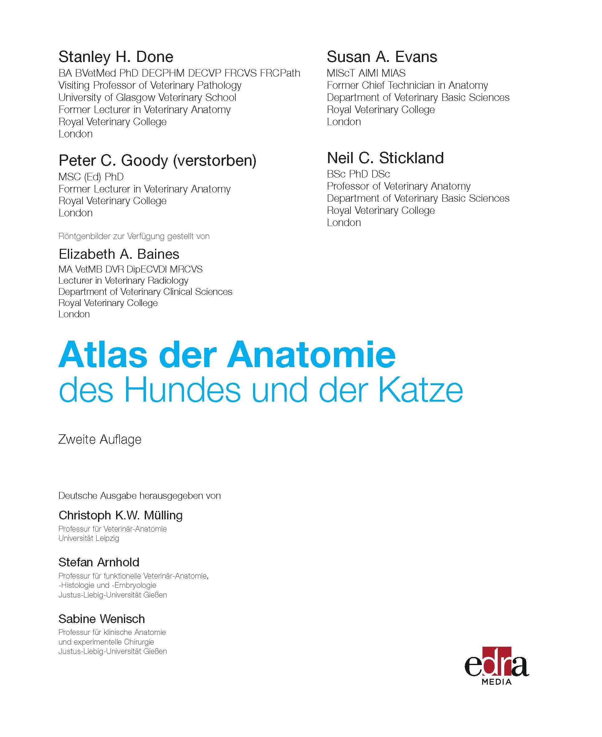 Atlas der Anatomie des Hundes und der Katze