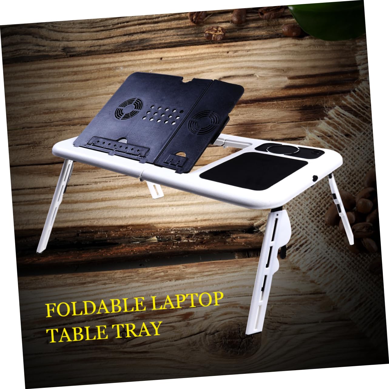 ABOOFAN Support De Bureau Pliable pour Ordinateur Portable avec 2 Ventilateurs Hauteur 0-31 Cm Angle 0-70 Degrés Non Inclus Câble USB