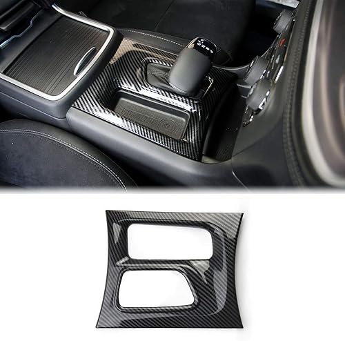 Miniatura 7 de crosselec Panel de cambio de marchas de control central de fibra de carbono Ajuste para Dodge Charger 2015+ (rojo)