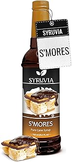 Syruvia Coffee Syrup, S'mores Flavored Syrup for Drinks, Lattes, and Desserts – 25.4 fl oz