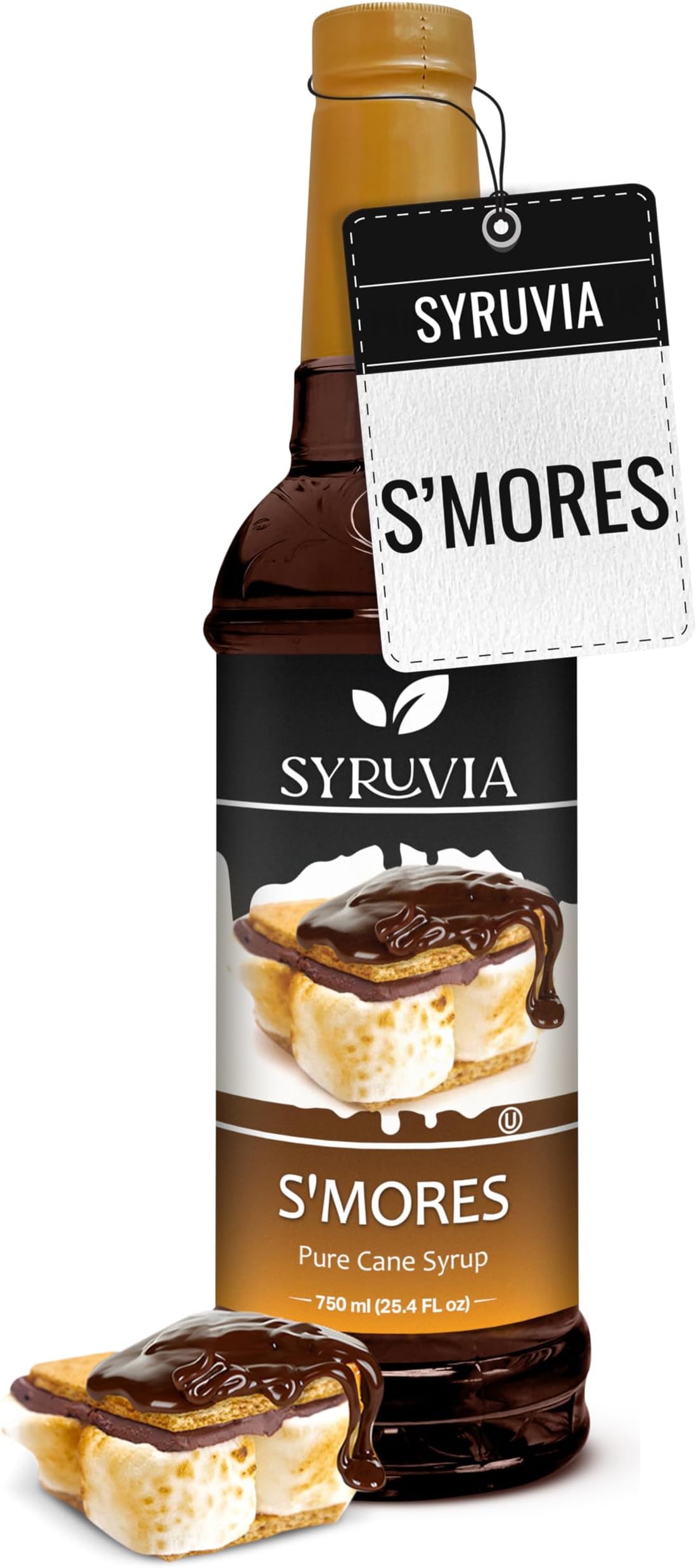 Syruvia Coffee Syrup, S'mores Flavored Syrup for Drinks, Lattes, and Desserts – 25.4 fl oz