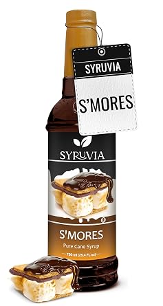 Syruvia Coffee Syrup, S'mores Flavored Syrup for Drinks, Lattes, and Desserts 25.4 fl oz