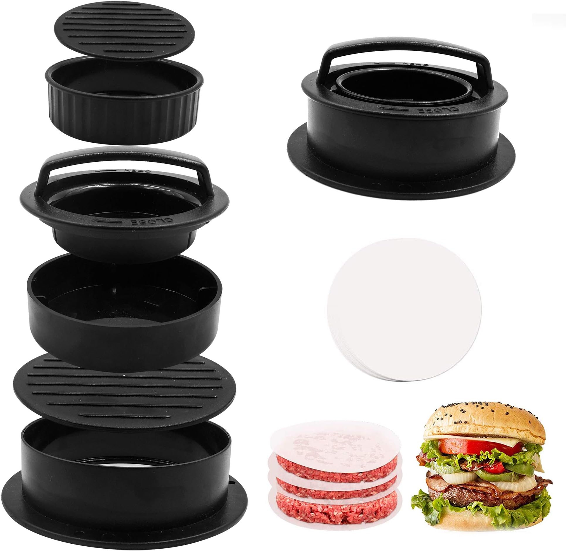 Amazon.com: Burger Press Hamburger Patty Maker Slider Press Stuffed ...