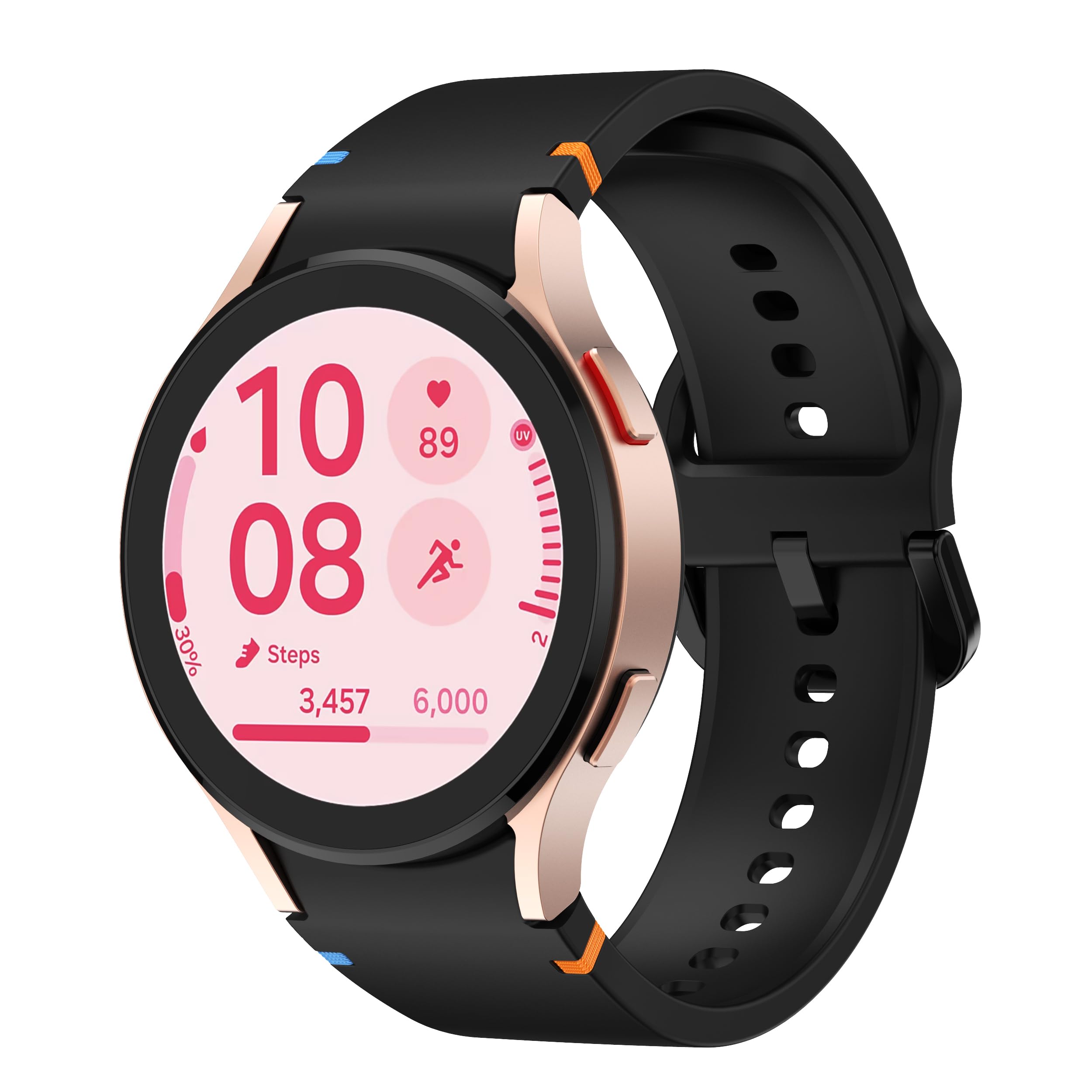 VeveXiao No Gap Band Compatible with Samsung Galaxy Watch 7 FE 6 5 4 Band 40mm 44mm/Galaxy Watch 5 Pro Band 45mm, 20mm Silicone Sport Strap Galaxy Watch 6 4 Classic Band Women Men (black 1)