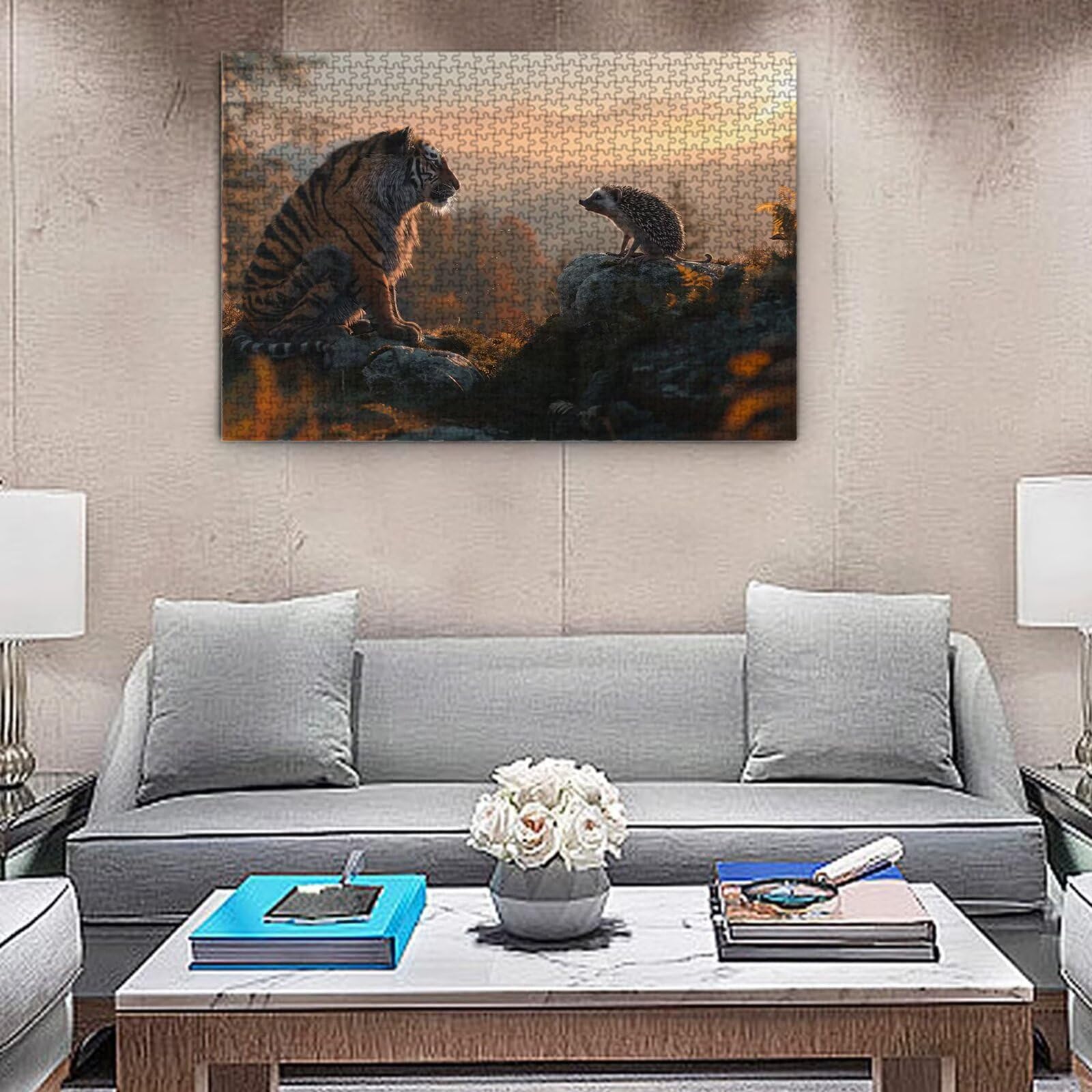 Puzzle dla dorosłych, 5000 sztuk, trudne drewniane puzzle, gra, gra logiczna, gra ręczna, dekoracja rodzinna, kreatywna rozrywka, prezent 105 x 156 cm tygrys wiewiórka K0F-45