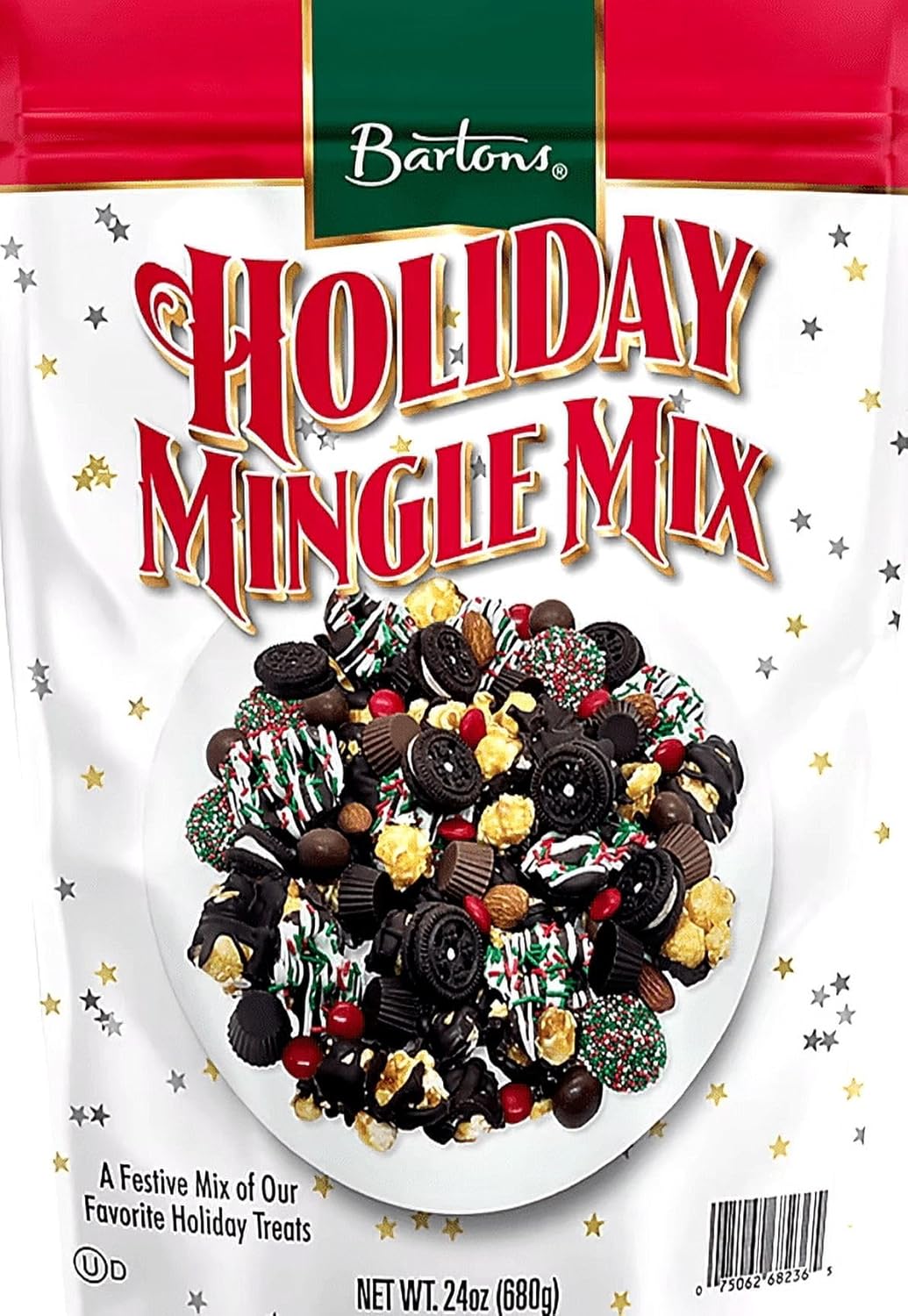 Barton's Holiday Mingle Snack Mix, 24 oz Bundle Single Bag