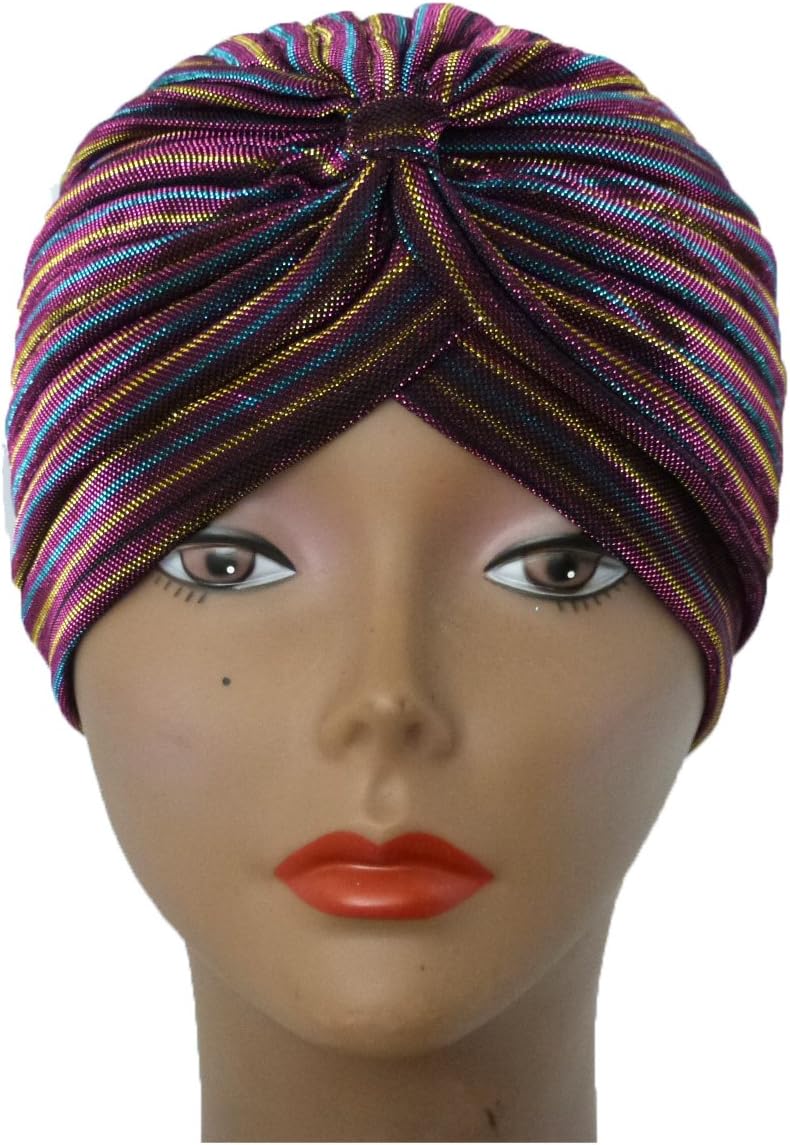 Fashion 21 Women's Pleated Glittered Turban Hat Head Wear - Image 7