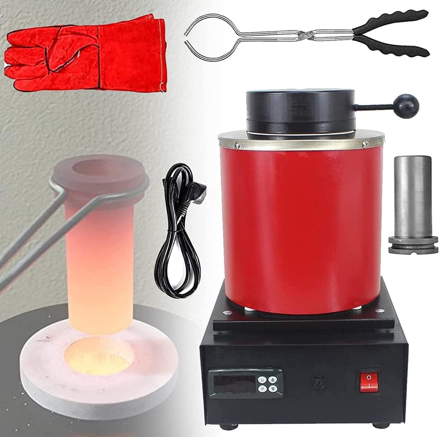 Horno de fusión por inducción para crear joyería de oro y plata en el taller artesanal