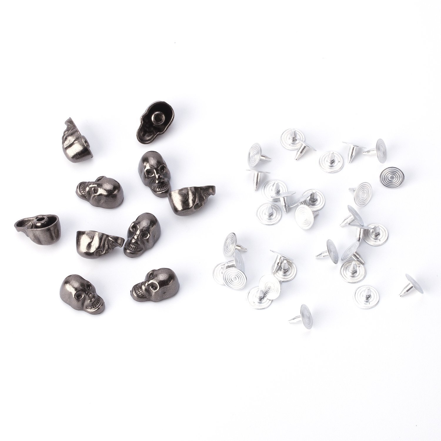 WedDecor Oro Teschio Borchie per Progettazione Denim Pelle Tessuto Leathercraft, Goth Abbigliamento, Calzature, Decorazione Accessori alla Moda, Fai da Te Progetti, 8mm x 13mm, 10pcs - Bronzo, 8x13mm