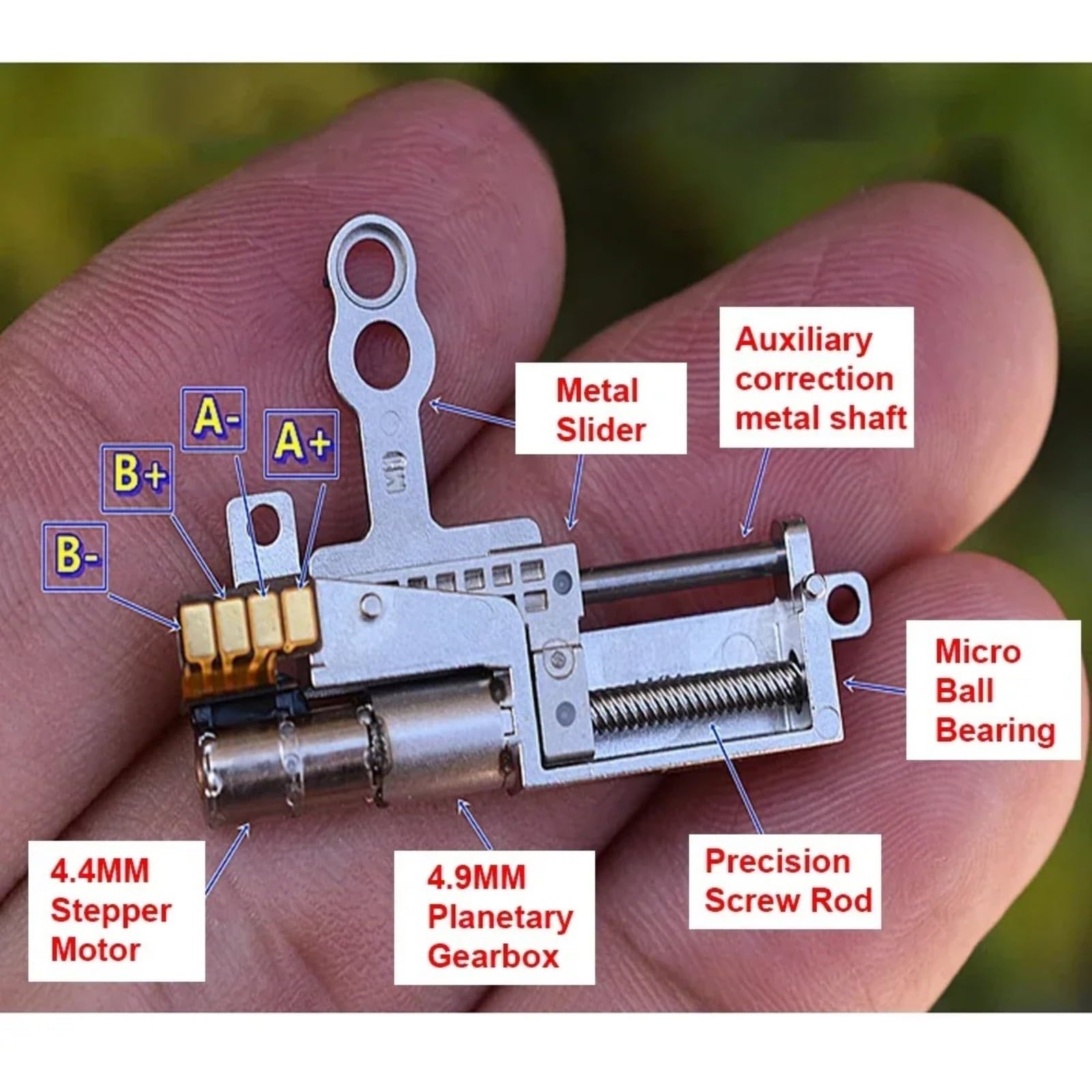 Leistungsstark 3/5/10 Stück 2-Phasen-4-Draht-Mikro-Tiny-5-mm-Präzisions-Planetengetriebe-Schrittmotor-Schrittmotor-Linearschraube Metallschieber DIY-Kamera für DIY-Generator(10PCS,Model A)