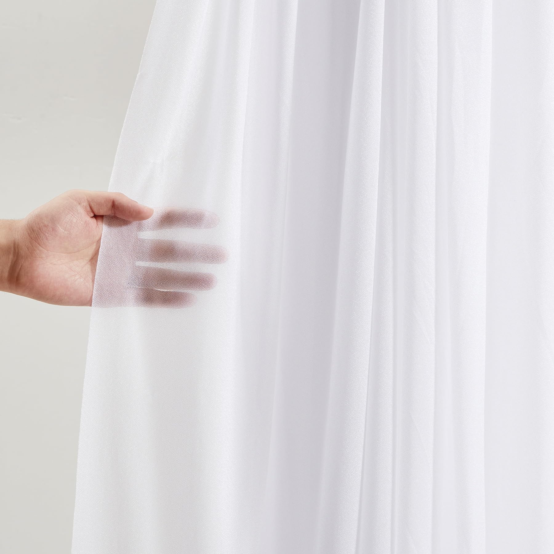Drapierstoff für Hochzeitsbögen, 76,2 x 6,2 m, 3 Paneele, weiß, durchscheinend, extra breite und lange Hintergrundvorhänge für Hochzeitsbögen, Zeremonie, Geburtstag, Party-Dekorationen