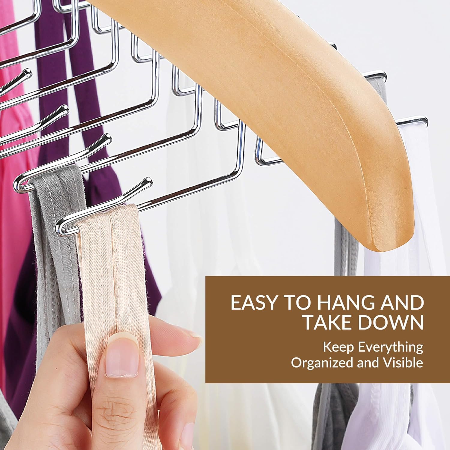 ZEDODIER Gürtelbügel 2 Stück - Aufbewahrungshaken Für Gürtel & BH Roségold