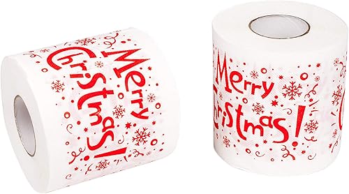 Miniatura 1 de SummitLink Feliz Navidad Santa Claus papel higiénico servilleta broma divertida fiesta de cumpleaños idea de regalo (RC03) (2 rollos)