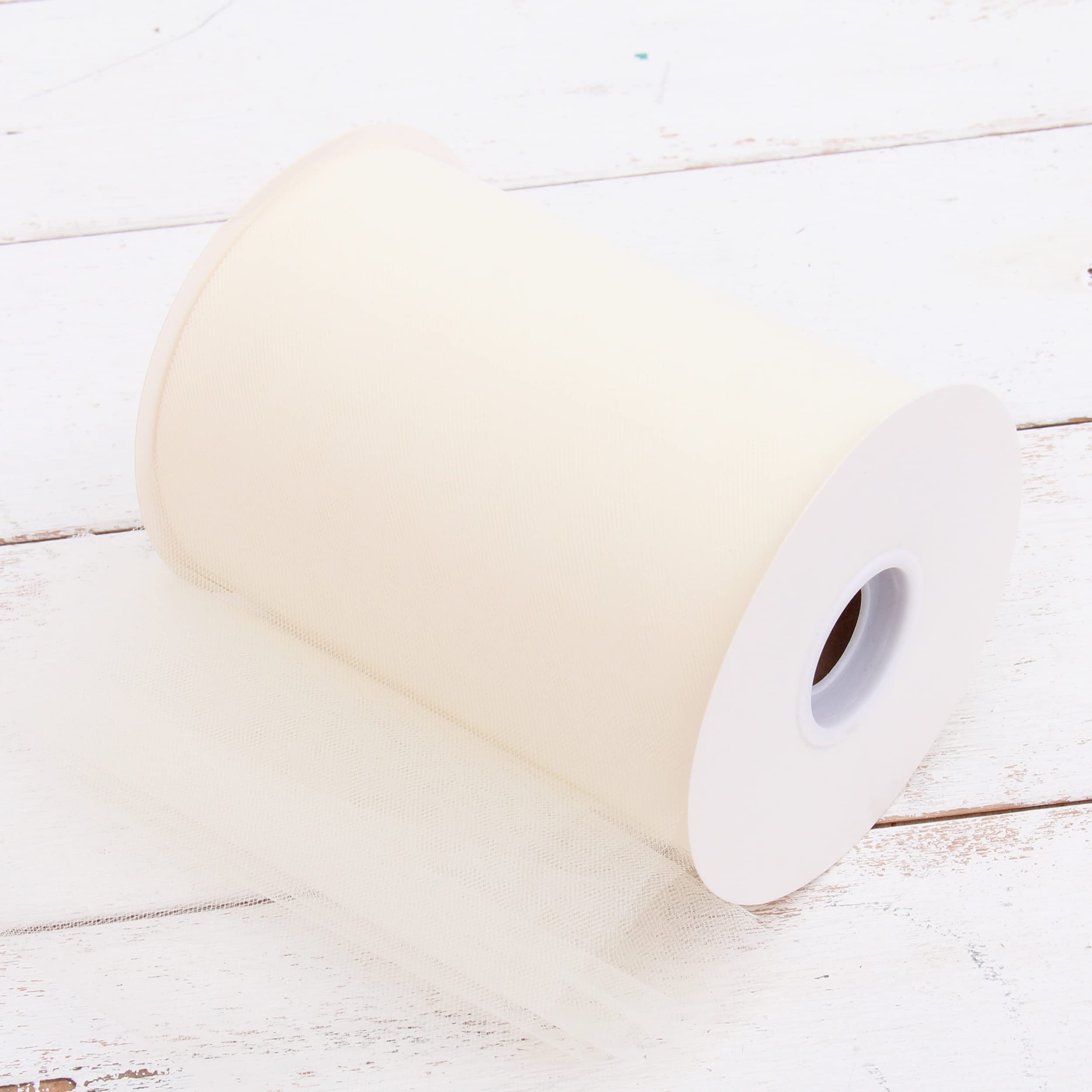 Threadart Premium Soft Tulle Mega Roll - 6 x 100 Yards (300ft) Fabric - for Wedding, Parties, Costumes, and Decoration - Ivory
