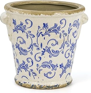 25+ Vintage Bedroom Ideas That Bring Retro Charm 35 Vintage Ceramic Flower Pot with Drainage Holes and Handle,Ice Crack Coun...